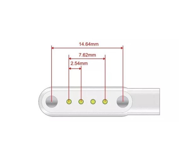 &u+ CARGADOR RELOJ INTELIGENTE 7.62 MM 4 PIN